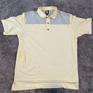 Footjoy Golf Polo Shirt Size XL - Yellow - Striped